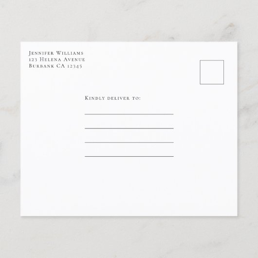 Budget Eukalyptus Brautparty Postcard Einladung (Rückseite)