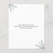 Budget Eukalyptus Calligraphy Wedding Einladung F Flyer (Hinten)