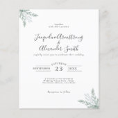 Budget Eukalyptus Calligraphy Wedding Einladung Flyer (Vorne)