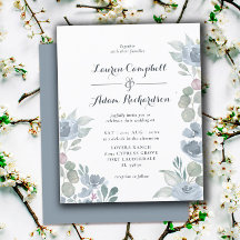 Budget Eukalyptus Dusty Blue Wedding Einladung