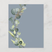 Budget Eukalyptus Dusty Blue Wedding Einladung Flyer (Hinten)