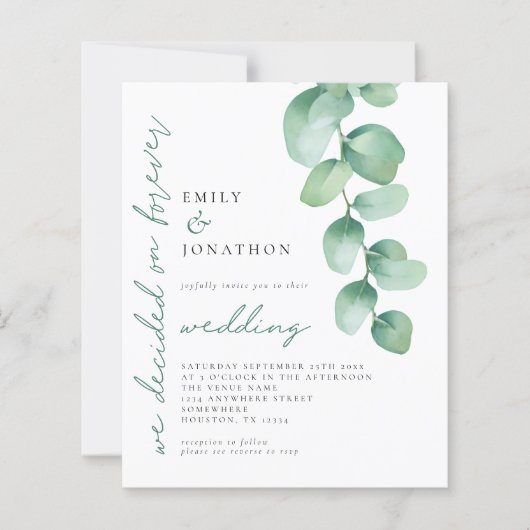 Budget Eukalyptus entschieden Forever Wedding Einl (Vorderseite)