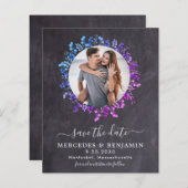 Budget Eukalyptus Foliage Foto Save the Date Karte (Vorne/Hinten)