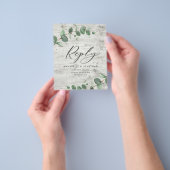 Budget Eukalyptus foliage White wood Hochzeit RSVP Flyer (Gruppe)
