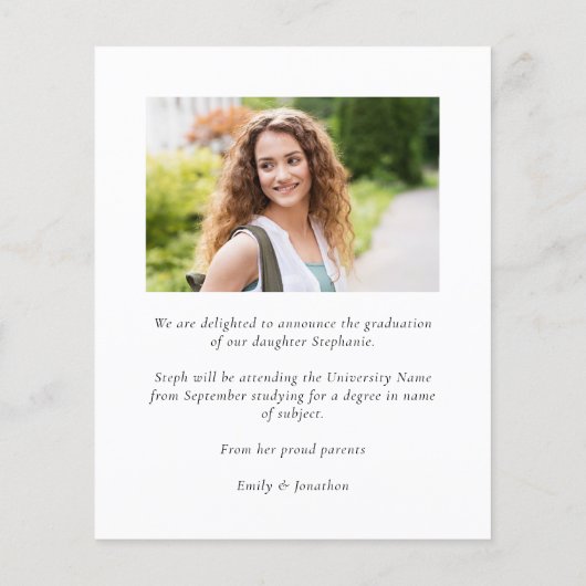 Budget Eukalyptus Foto 2023 Glückwunsch Abschluss (Rückseite)