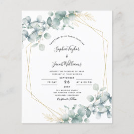 Budget Eukalyptus Geometric Wedding Einladung