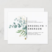 BUDGET Eukalyptus Gold Probe Abendessen Einladung (Vorne/Hinten)