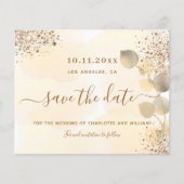 Budget Eukalyptus golden Hochzeit speichern Sie da (Vorderseite)