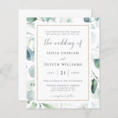 Budget Eukalyptus Greenerity Einladung Hochzeit (Vorne/Hinten)