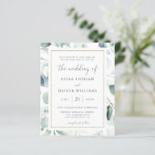 Budget Eukalyptus Greenerity Einladung Hochzeit (Stehend Vorderseite)