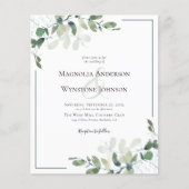 Budget Eukalyptus Greenerity Einladung Hochzeit (Vorderseite)