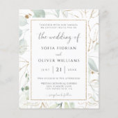 Budget Eukalyptus Greenerity Einladung Hochzeit (Vorderseite)