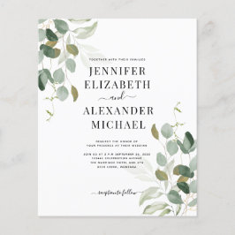 Budget Eukalyptus Greenerity Einladung Hochzeit Flyer