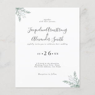 Budget Eukalyptus Greenerity Einladung Hochzeit Flyer
