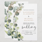 Budget Eukalyptus Greenerity Hochzeitseinladungen (Vorne/Hinten)
