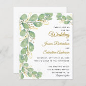 Budget Eukalyptus Greenerity Hochzeitseinladungen (Vorne/Hinten)