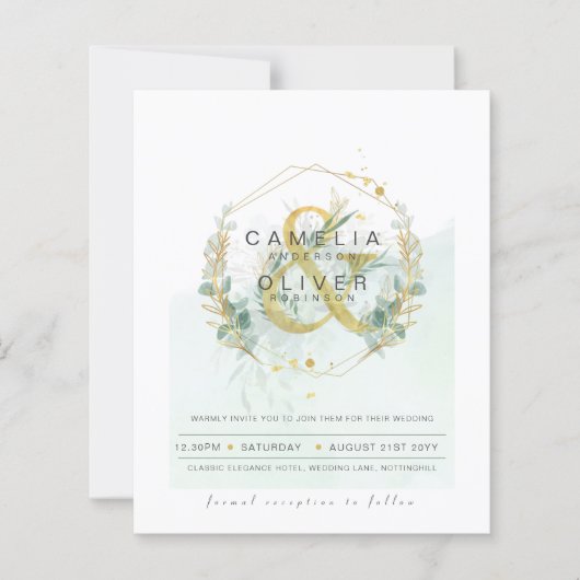 Budget Eukalyptus Greenerity Wedding QR CODE Einla (Vorderseite)