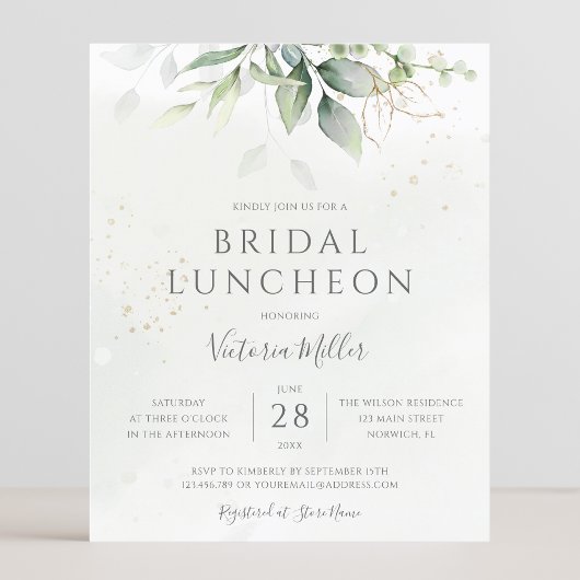 Budget Eukalyptus Greenery Bridal Luncheon Einladu