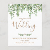 Budget Eukalyptus Greenery QR Code Wedding Einladu (Vorderseite)
