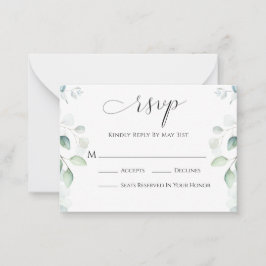 Budget Eukalyptus Greenery RSVP Card Mitteilungskarte