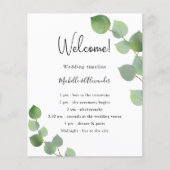 Budget Eukalyptus grün Hochzeitsprogramm (Vorderseite)