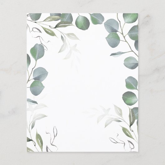 Budget Eukalyptus Grüne Einladung Flyer (Hinten)