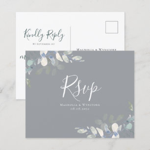 Budget-Eukalyptus-Hochzeits-RSVP-Postkarte