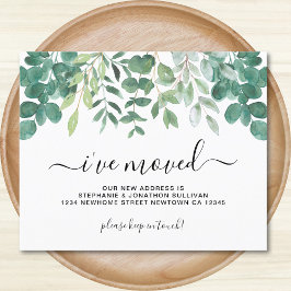 Budget Eukalyptus I ve Moved Announcement Card