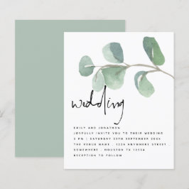 BUDGET Eukalyptus Informal Script Wedite Einladung