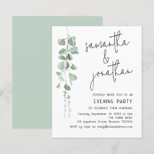 Budget Eukalyptus Informal Wedding Abend Einladung
