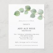 Budget Eukalyptus Jegliche Altersrente Einladung (Vorderseite)