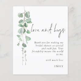 Budget Eukalyptus Liebe Hugs Brautparty Dank