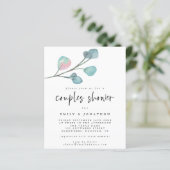 Budget Eukalyptus Moderne Paare Dusche Einladung (Stehend Vorderseite)