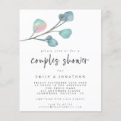 Budget Eukalyptus Moderne Paare Dusche Einladung (Vorderseite)