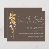Budget Eukalyptus QR Code Earth Tone Save the Date (Vorne/Hinten)