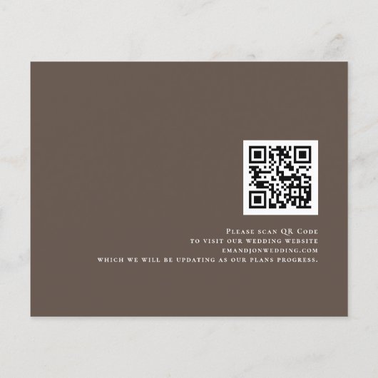 Budget Eukalyptus QR Code Earth Tone Save the Date (Rückseite)
