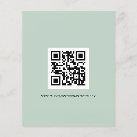 Budget Eukalyptus QR Code Hochzeitsangabe (Rückseite)