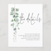 Budget Eukalyptus QR Code Hochzeitsangabe (Vorderseite)