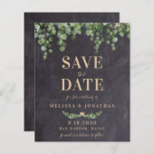 Budget Eukalyptus Rustic Wedding Save the Date (Vorne/Hinten)