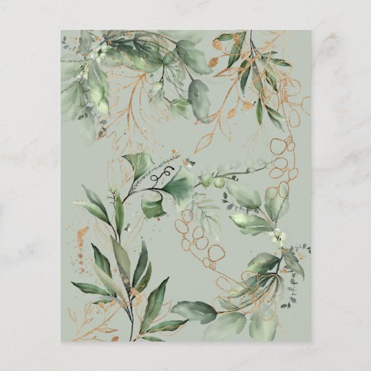 Budget Eukalyptus Save the Date Boho Circle Flyer (Hinten)