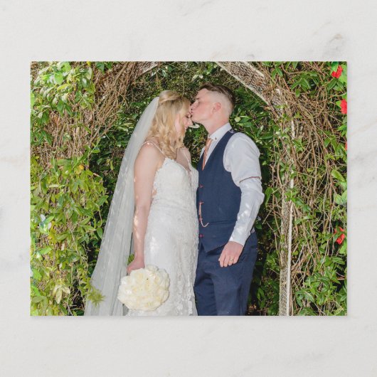 Budget Eukalyptus Script Foto QR Code Vielen Dank (Rückseite)