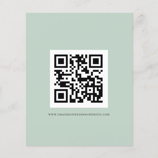 Budget Eukalyptus Script QR Code Wedding RSVP Encl (Rückseite)