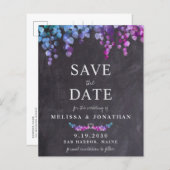 Budget Eukalyptus Slate Save the Date Postkarte (Vorne/Hinten)