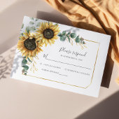 Budget Eukalyptus Sunflower Enclosure RSVP Card