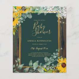 BUDGET Eukalyptus Sunflowers BABY SHOWER Rustic Fl Flyer