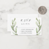 Budget Eukalyptus Watercolor Moderne RSVP Karten (Vorderseite/Rückseite Beispiel)