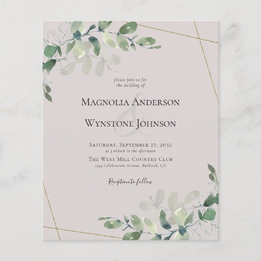 Budget Eukalyptus Wedding Invasion QR Code (Vorderseite)