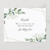 BUDGET Eukalyptus Werden Sie meine Bridesmaid? Kar (Rückseite)
