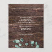 Budget Eukalyptus & Wood Brautparty Flyer (Hinten)