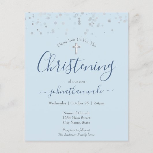Budget Extravagant Script Christening Flyer (Vorne)